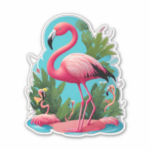 Flamingo Stickers Add a Splash of Pink to Your Wor