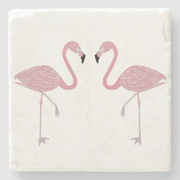 Flamingo Stone Coaster by ellejai at Zazzle
