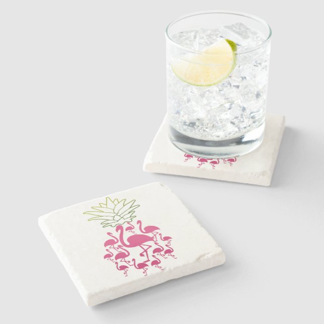 Flamingo Stone Coaster| Lover Stone Coaster (Side)