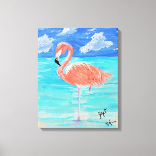 Flamingo, stretched canvas 16x20
