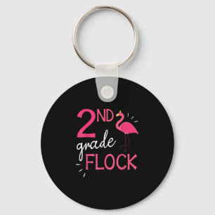 Flamingo Student Senior Happy 2nd Grade Flock Keychain