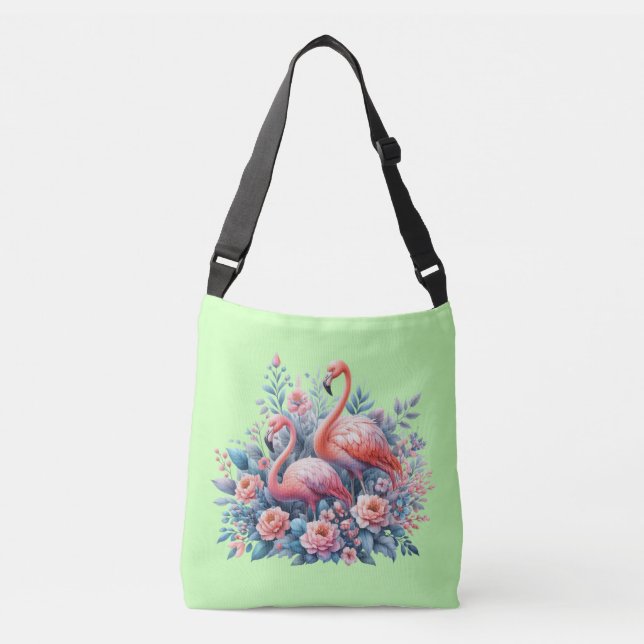 Flamingo Sublimation-95158 Crossbody Bag (Front)