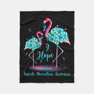 Flamingo Suicide Prevention Awareness Fleece Blanket