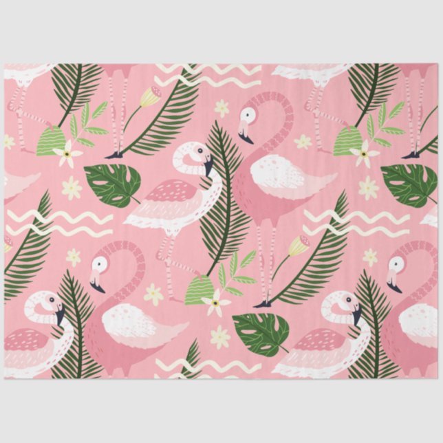 Flamingo Summer Collection One Design 3 Tissue Paper (Front)