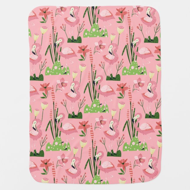 Flamingo Summer Collection One Design 4 Baby Blanket (Front)