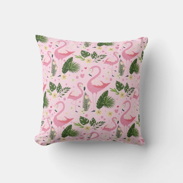 Flamingo Summer Collection One Design 8 Throw Pillow (Front)