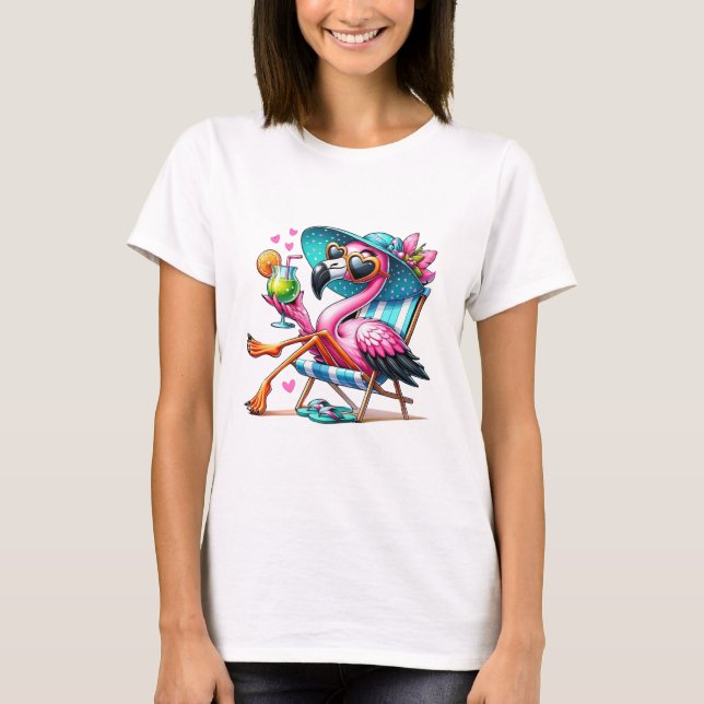 Flamingo summer cool T-Shirt (Front)