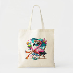 Flamingo summer cool tote bag