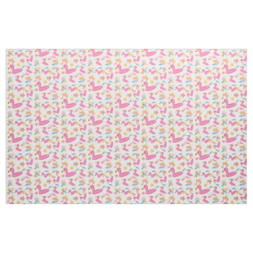 Flamingo summer party  fabric