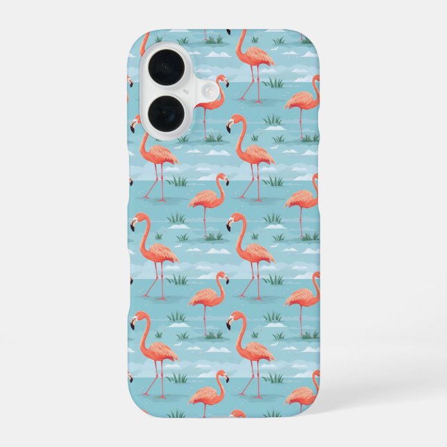 Flamingo Summer Pattern Iphone Case (Back)