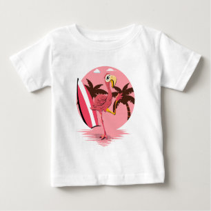 Flamingo Summer Pink 80s Vintage Retro Baby T-Shirt