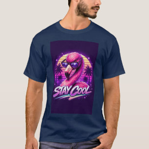 Flamingo Sunglasses Minimalist Design T-Shirt Funn
