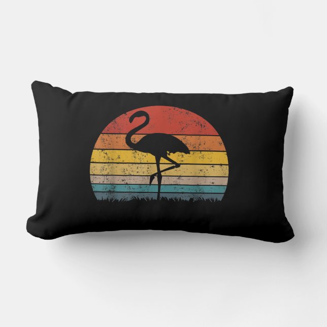 Flamingo Sunset Flamingo Gift Lumbar Pillow (Front)