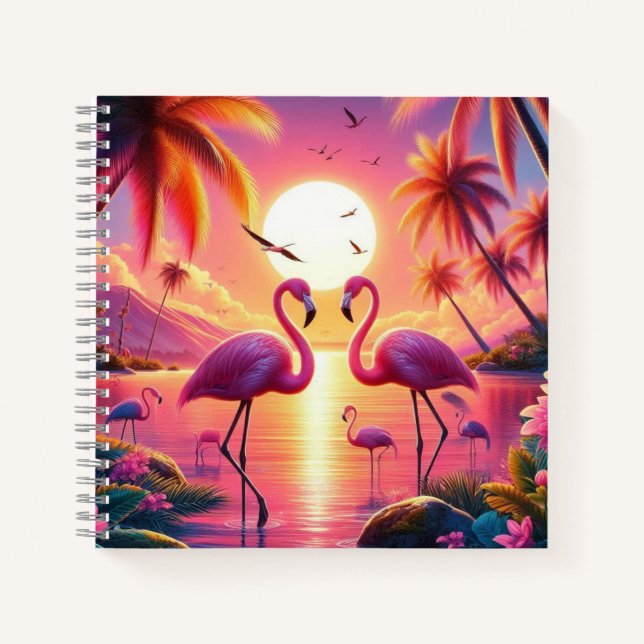 Flamingo sunset notebook! notebook (Front)