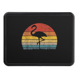 Flamingo Sunset Pink Vintage retro Art Hitch Cover