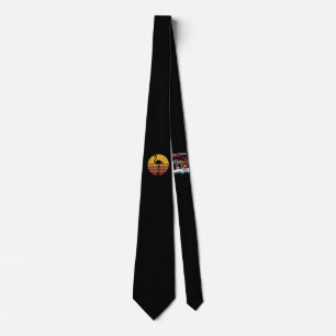 Flamingo  Sunset Trendy Animal Silhouette Flamingo Neck Tie
