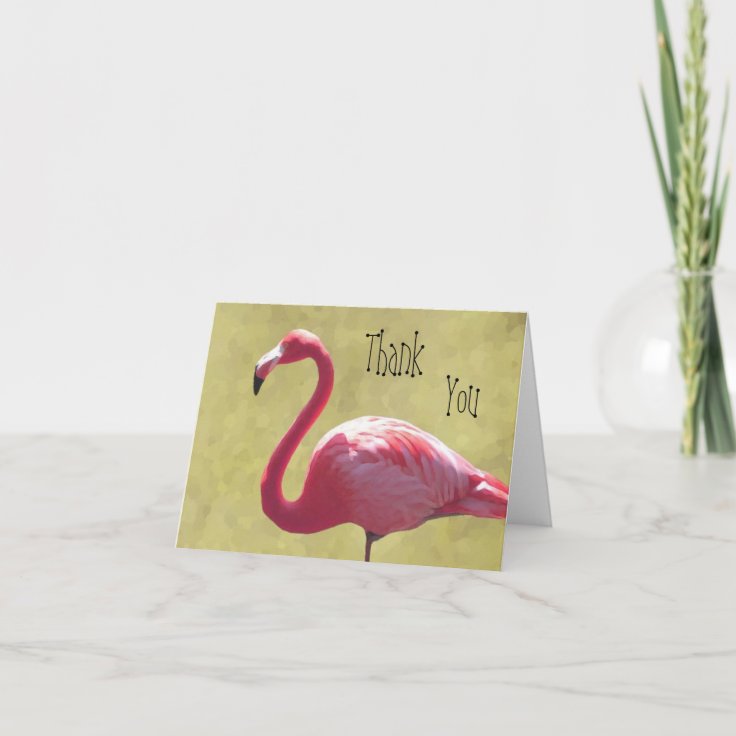 Flamingo Thank You Card 