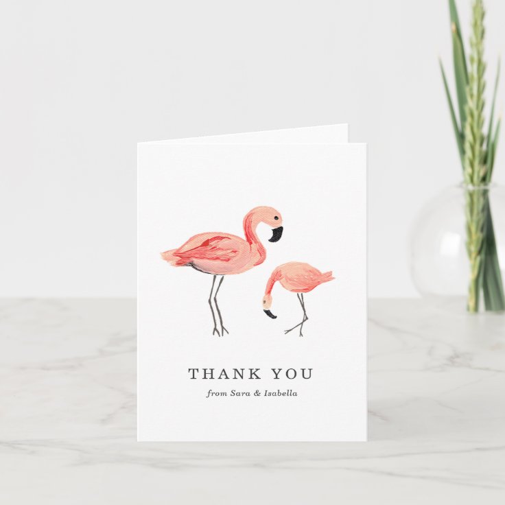 Flamingo Thank You Card | Zazzle