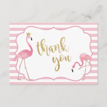 Flamingo Thank You Card by bydandeliondesign at Zazzle