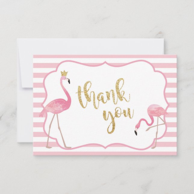 Flamingo Thank You Card (Front)
