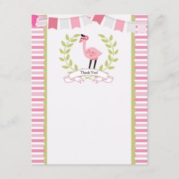 Flamingo Thank You Card *can Personalize* by seasidepapercompany at Zazzle