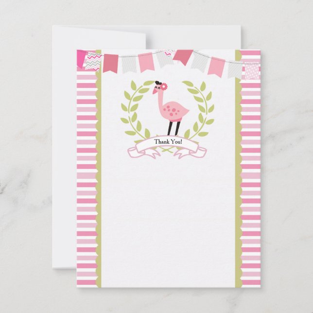 Flamingo Thank You Card *Can Personalize* (Front)