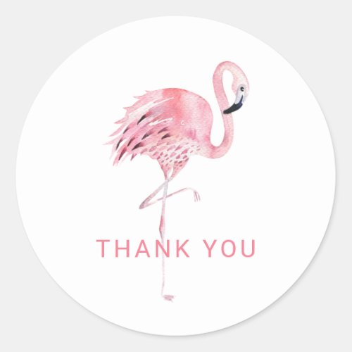 Flamingo thank you favor sticker
