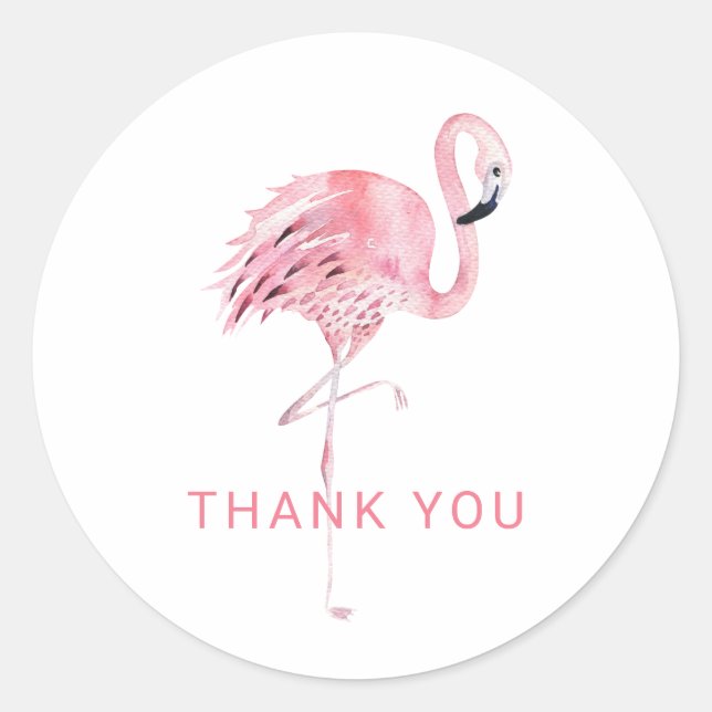 Flamingo thank you favor sticker (Front)