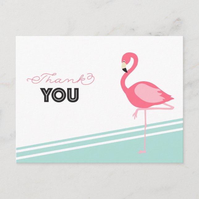 Flamingo Thank You Postcard (Front)