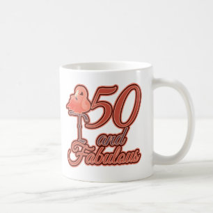 Flamingo Theme 50 and Fabulous 50th Birthday Coffee Mug