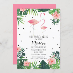 Flamingo Themed Baby Shower Invitation
