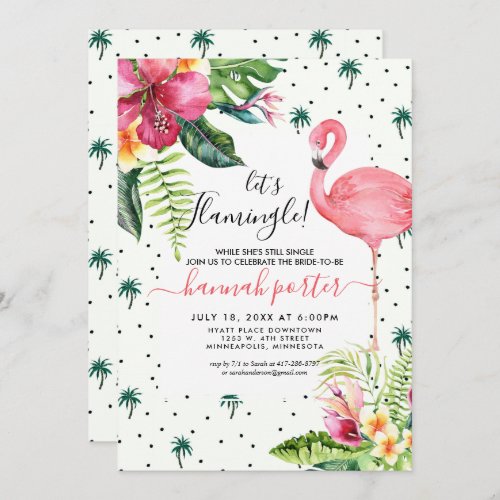 Flamingo Themed Bachelorette Party Invitation