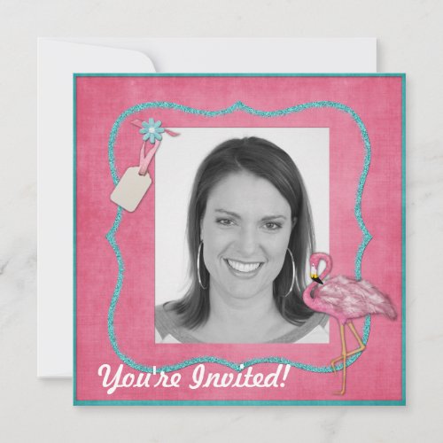 Flamingo Themed Party Invitation