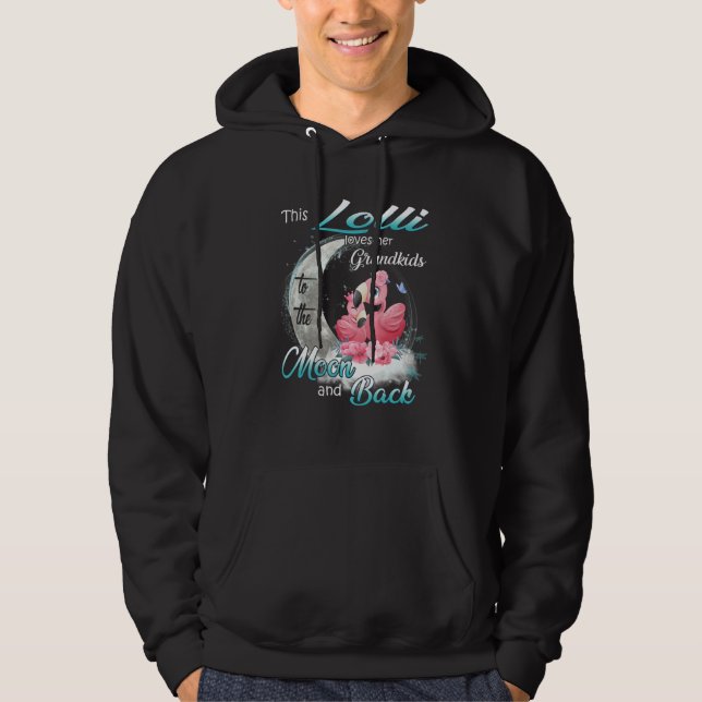 Flamingo This Lolli Loves Her Grandkids To The Moo Hoodie (Front)
