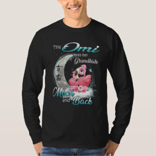 Flamingo This Omi Loves Her Grandkids To The Moon  T-Shirt