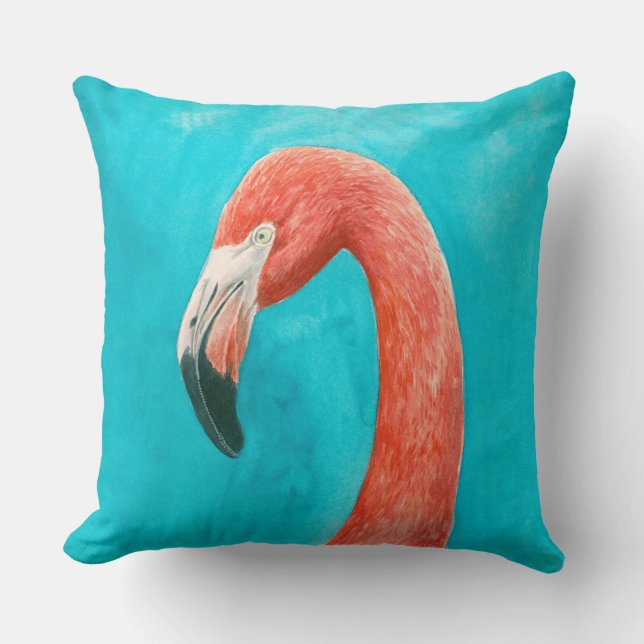 Flamingo Throw Pillow (Front)