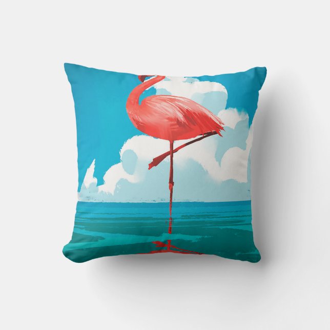 Flamingo Throw Pillow (Front)