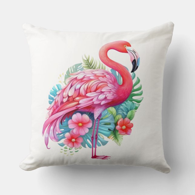 Flamingo Throw Pillow (Front)