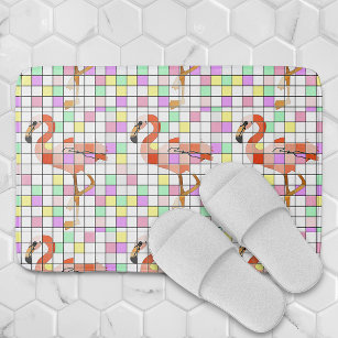 Flamingo Tiles Bathroom Mat