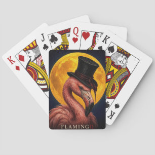 Flamingo Top Hat Gothic Surreal Poker Cards