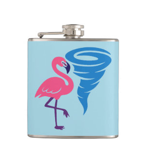 Flamingo Tornado Bold Modern Graphic Art Flask