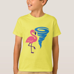 Flamingo Tornado Bold Modern Graphic Art T-Shirt