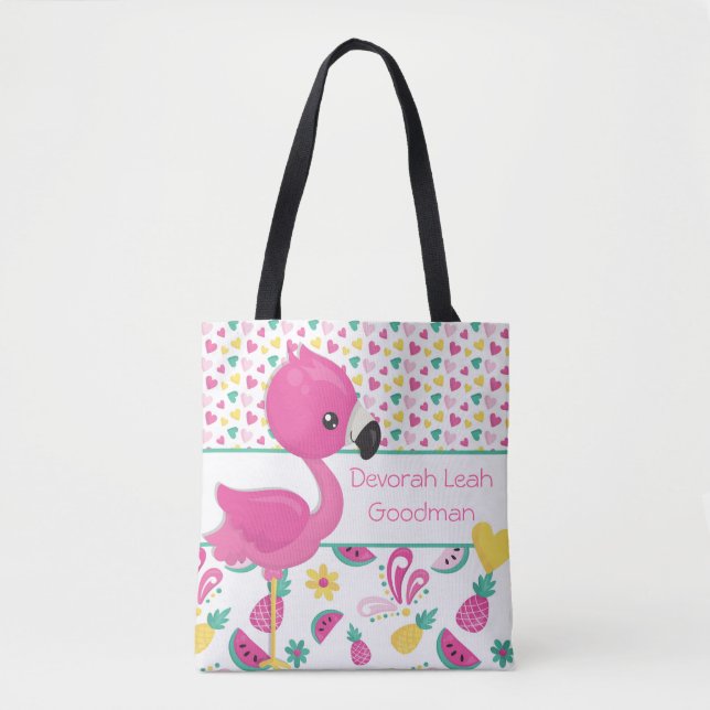 Flamingo tote bag - personalized (Front)