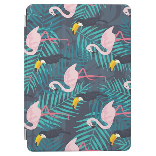 Flamingo toucan tropical leaf pattern iPad air cover