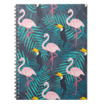 Flamingo, toucan: tropical leaf pattern notebook