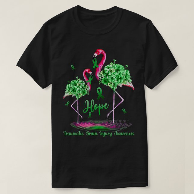 Flamingo Traumatic Brain Injury  T-Shirt (Design Front)