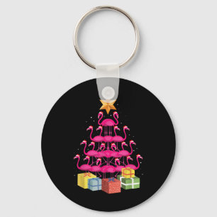 Flamingo Tree Funny Ugly Christmas T Shirt Keychain