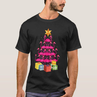 Flamingo Tree Ugly Christmas T-Shirt