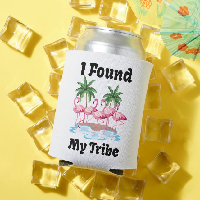 Flamingo Tribe Beach Bachelorette Party Matching Can Cooler (In Situ Summer)