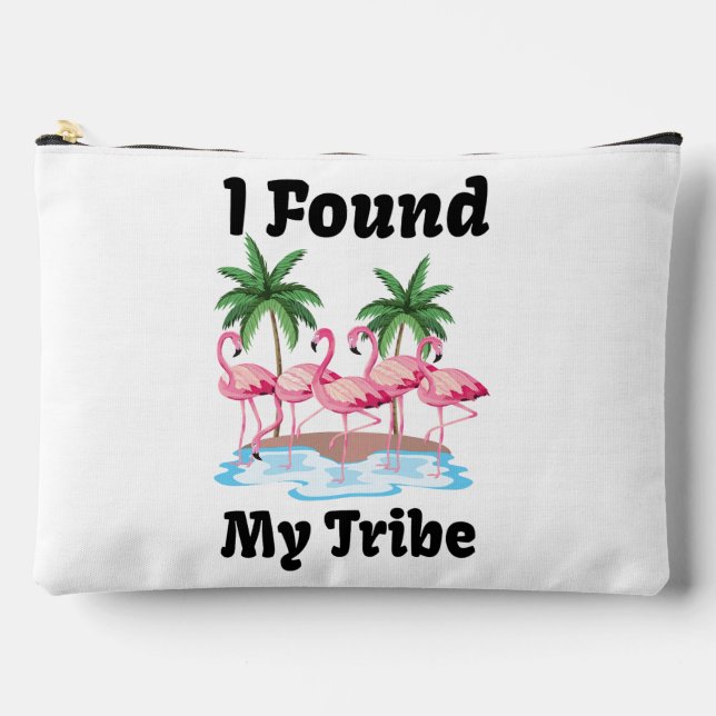 Flamingo Tribe Tropical Bridesmaid Gift Accessory Pouch (Front)